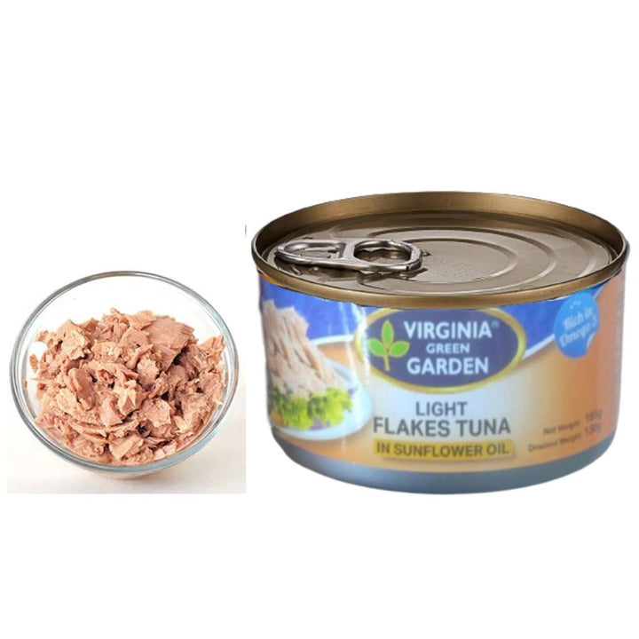 Virginia Green Garden Light Flakes Tuna in Sunflower Oil, 185g