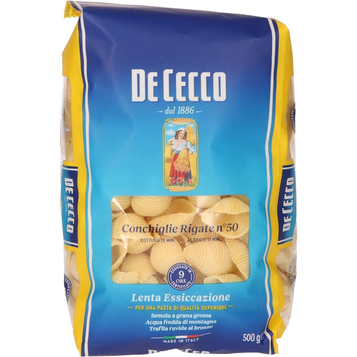 DeCecco Pasta Conchiglie Rigate Number 50, 500g