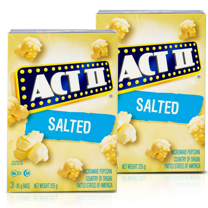 Act II Microwave Popcorn Salted, 2 x 255g