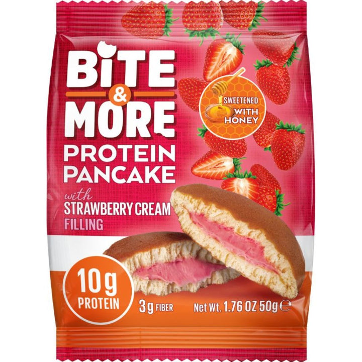 Bite & More Protein Pancake With Strawberry Cream Filling, 50g