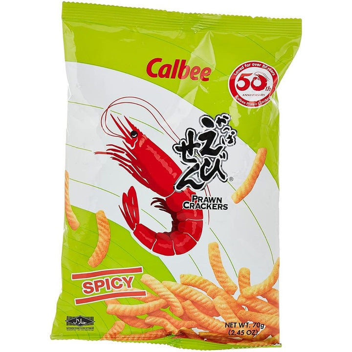 Calbee Spicy Flavor Prawn Crackers, 70g