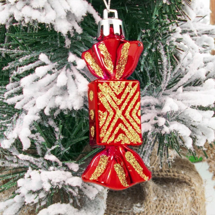 Christmas Tree Decoration Candy Set-Red, 7Cm, 5Pcs