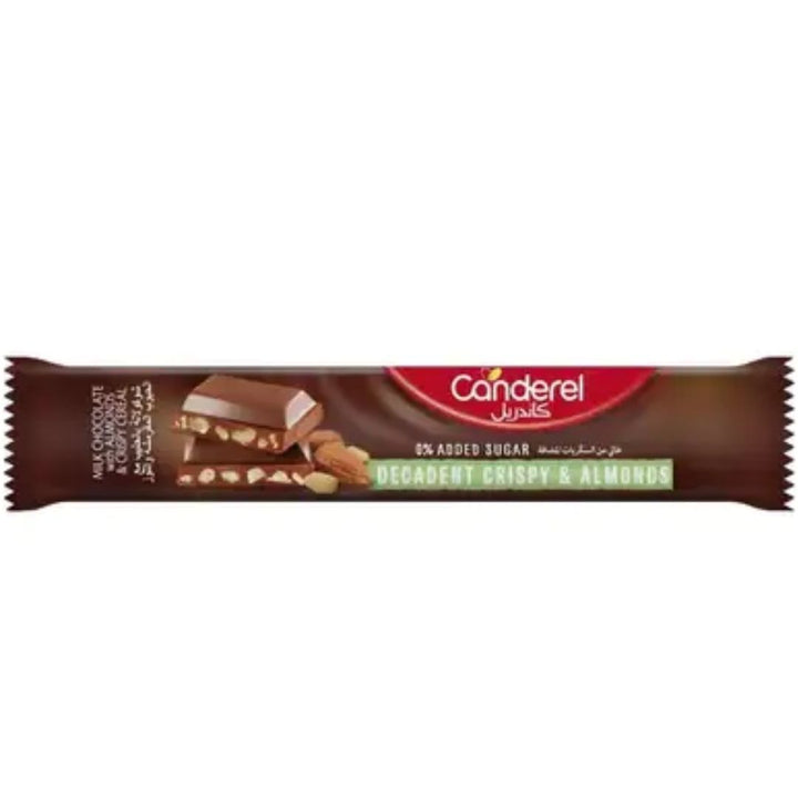 Canderel Decadent Crispy And Almonds Chocolate Bar, 27g