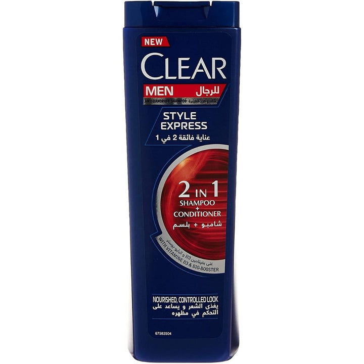 Clear Men's Anti-Dandruff 2-In-1 Style Express Shampoo, 400ml