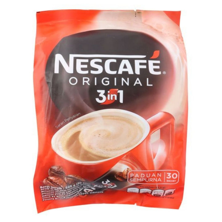 Nescafe 3 in 1 Original Soluble Beverage Coffee Bag, 30 Sachets