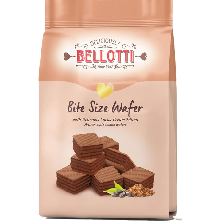 Bellotti Bite Size Wafer With Double Cocoa Cream Filling, 250g