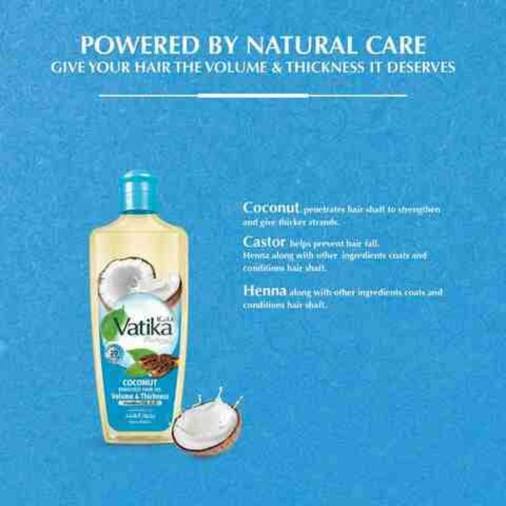 Vatika Naturals Coconut Enriched Hair Oil For Volume And Thickness, 200 ml