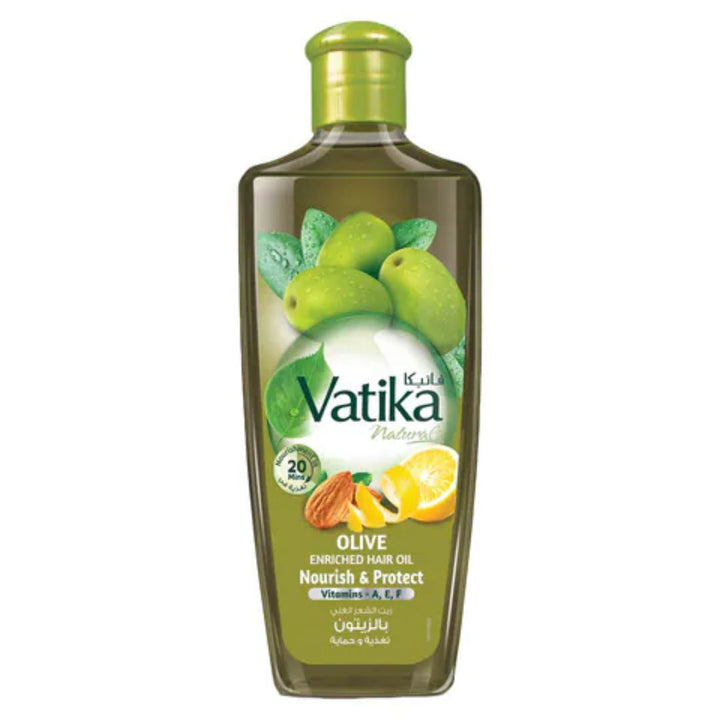 Vatika Naturals Olive Enriched Hair Oil Nourish And Protect Green, 200ml