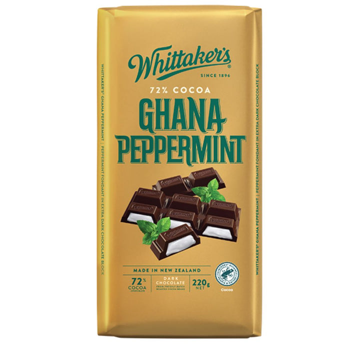 Whittaker's Cocoa Ghana Peppermint Dark Chocolate, 200g