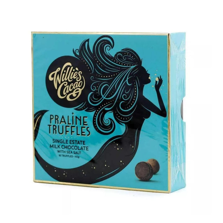 Willie's Cacao milk chocolate praline truffles with sea salt 110g