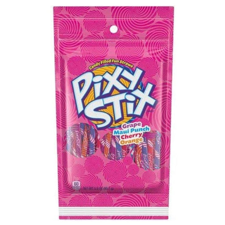 Wonka Pixy Stix Grape/Maui Punch/Cherry/Orange Candy Filled Fun Straws, 113.30g