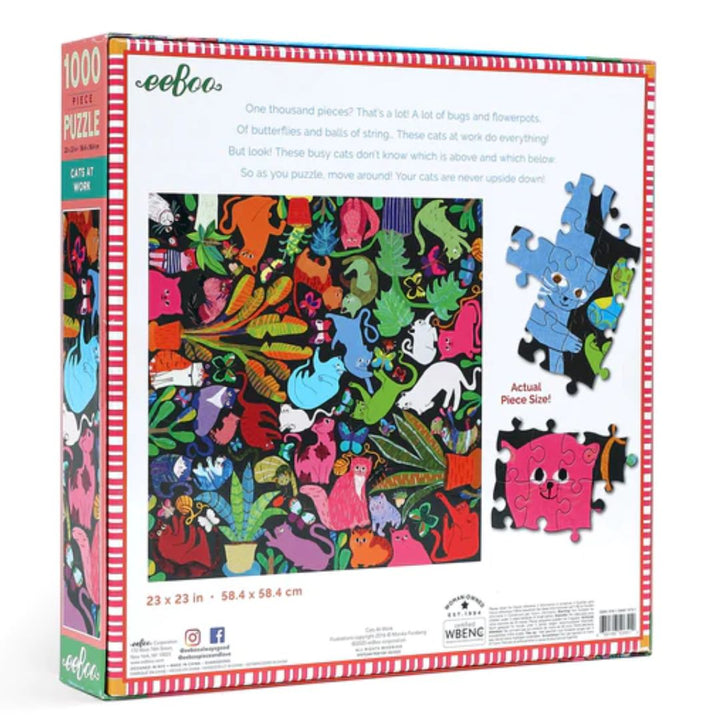 eeBoo Adult Jigsaw Puzzle Cats at Work (14 years and Up), 1000 pieces