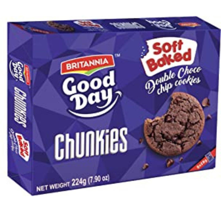 Britannia Good Day Chunkies Double Choco Chip Cookies, 224g