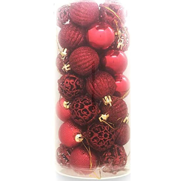 Sheen Christmas Ball Ornaments Decoration for Christmas Tree Decor (Red), 4cm, 35Pc