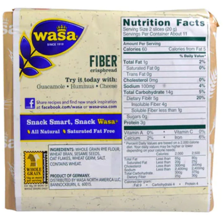 Wasa Fibre Rye Brea with Sesame Seeds and Oats Flakes, 200g