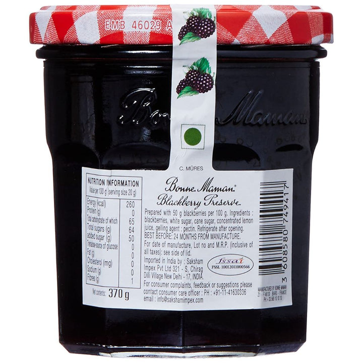 Bonne Maman BlackBerry Preserve, 370g