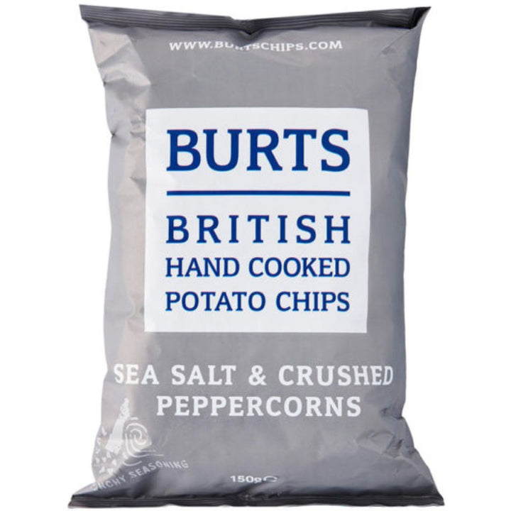 Burts Sea Salt And Crushed Peppercorns Hand Cooked Potato Chips, 150g