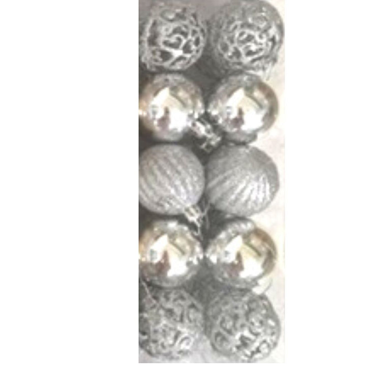 Sheen Christmas Ball Ornaments Decoration for Christmas Tree Decor (Silver), 5cm, 20Pc