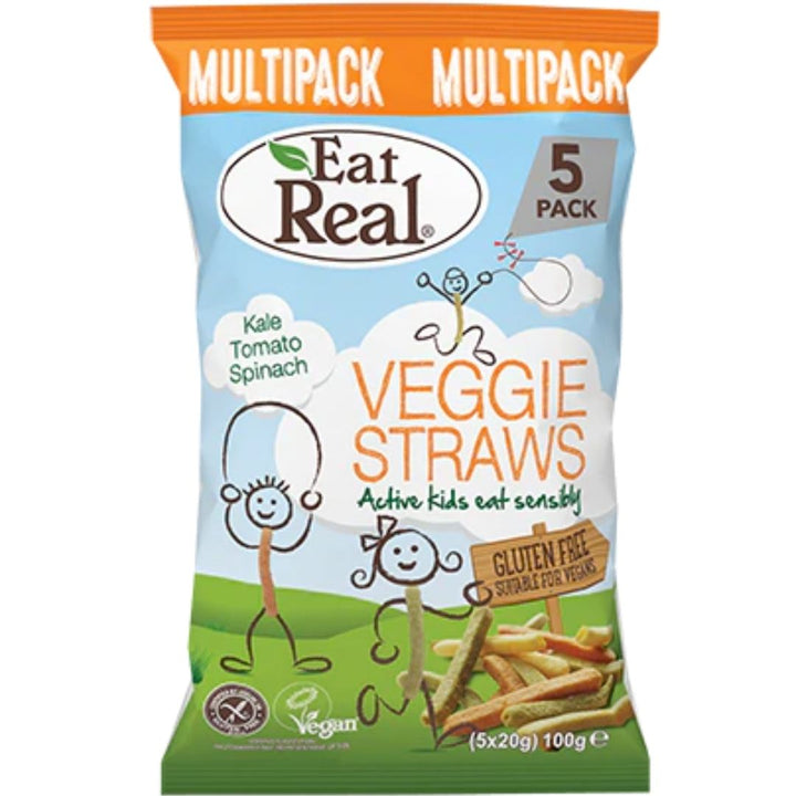 Eat Real Kale, Tomato, Spinach Multipack Veggie Straws, 5 x 20g