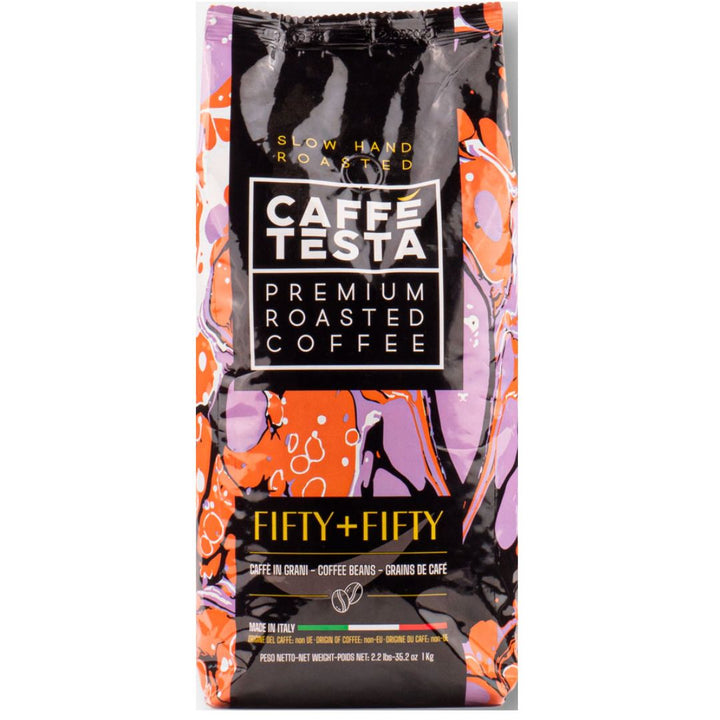 Caffe Testa Premium Roasted Fifty + Fifty Coffee Beans, 1kg