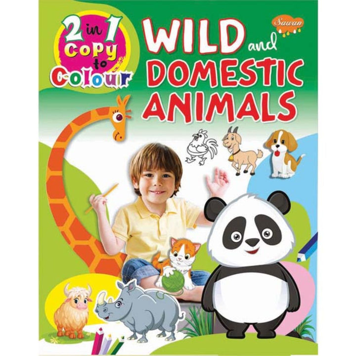 2 in 1 Copy to Colour Wild and Domestic Animals