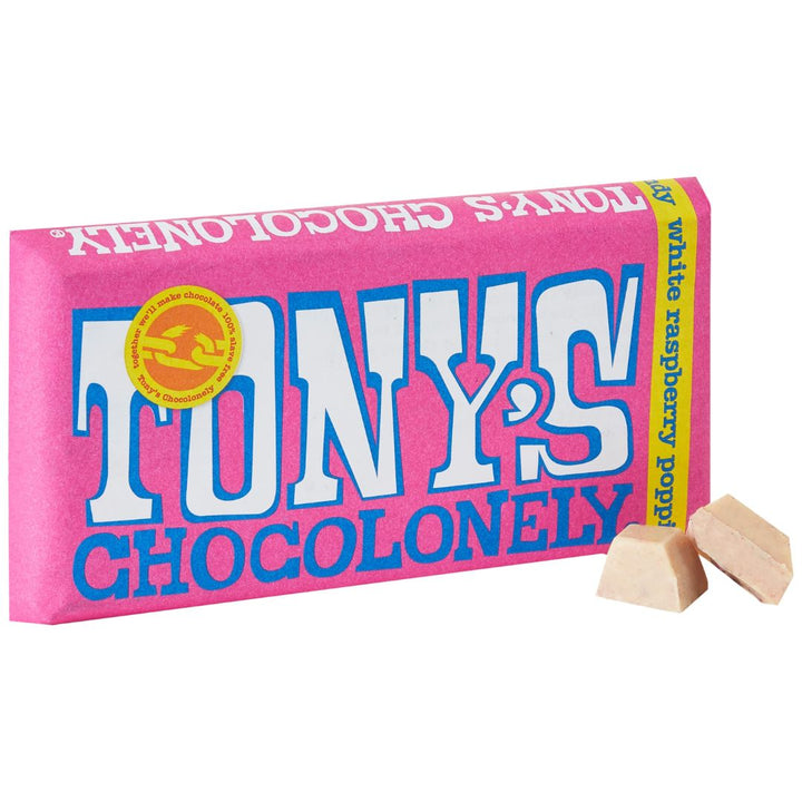 Tony's Chocolonely White Raspberry Popping Candy Chocolate, 180g