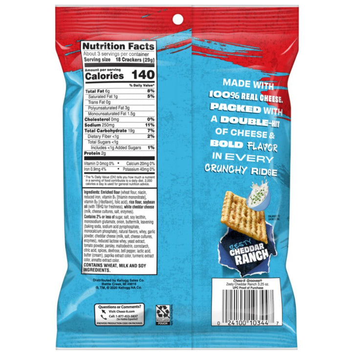 Cheez-It Grooves Crunchy Snack Crackers, 92g