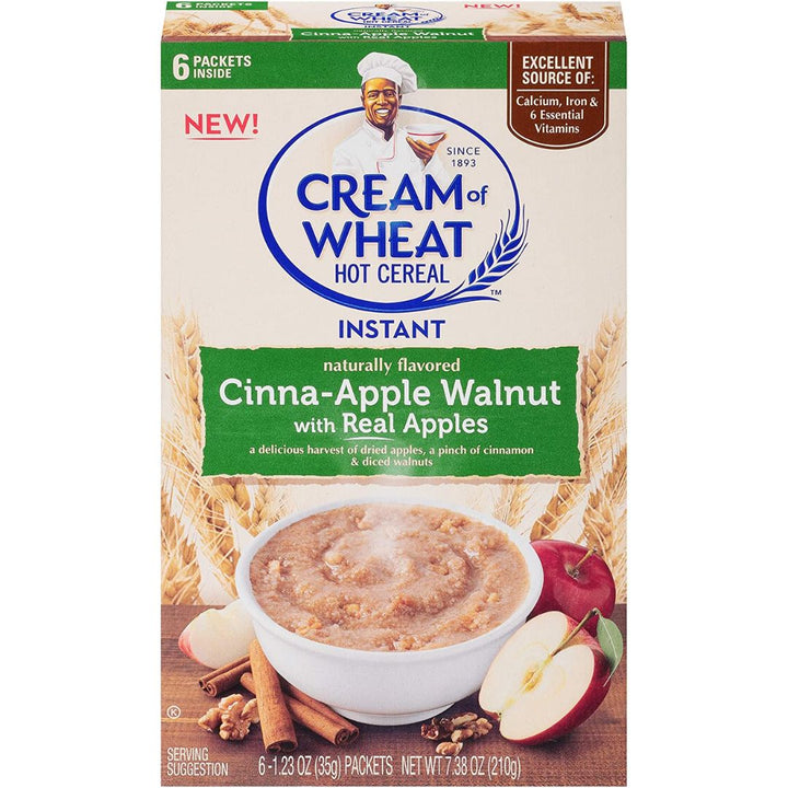 Cream of Wheat Cinna-Apple Walnut With Real Apples Instant Hot Cereal, 210g