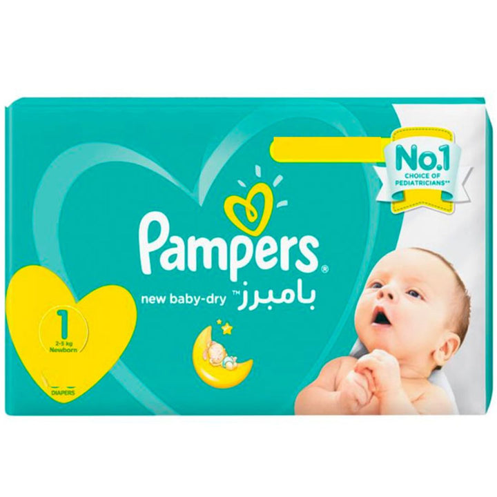 Pampers Baby Dry Newborn Diapers, Size 1, 2-5 kg, 50 Diapers