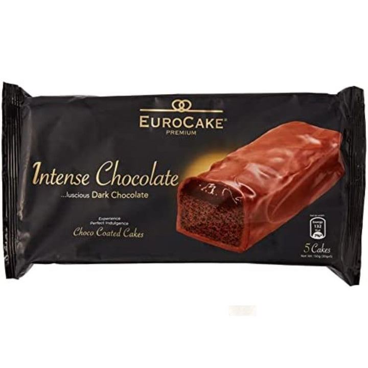 Eurocake Choco Coated Cake Bar Intense Chocolate 5Pc, 150g