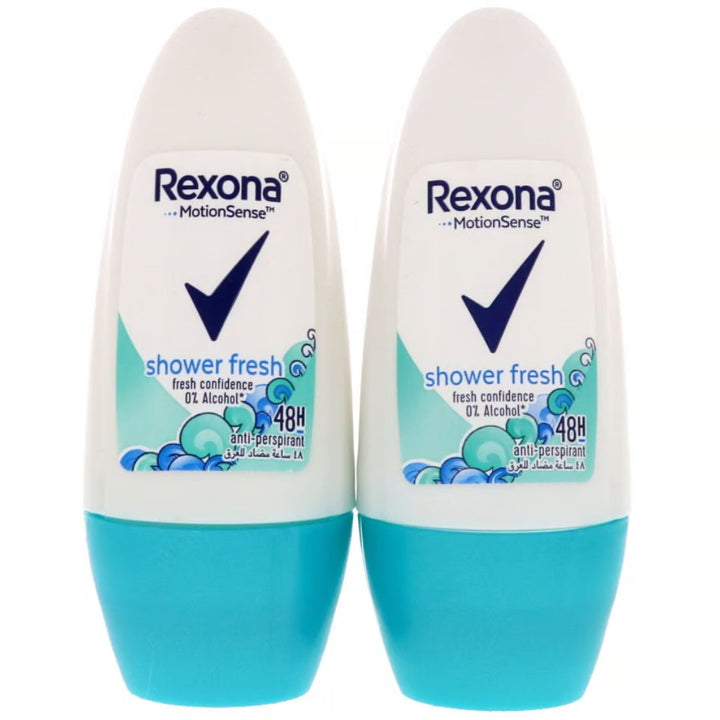 Rexona Women Antiperspirant Roll On Shower Fresh, 2 x 50ml