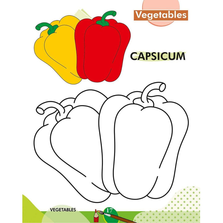 2 in 1 Copy to Colour Fruits and Vegetables