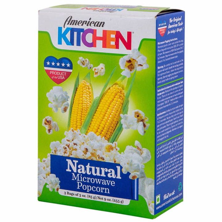 American Kitchen Microwave Popcorn Natural, 255g