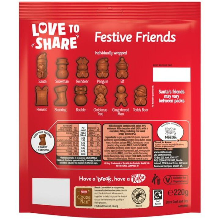 Nestle Kitkat Festive Friends Christmas Santa Chocolate, 220g