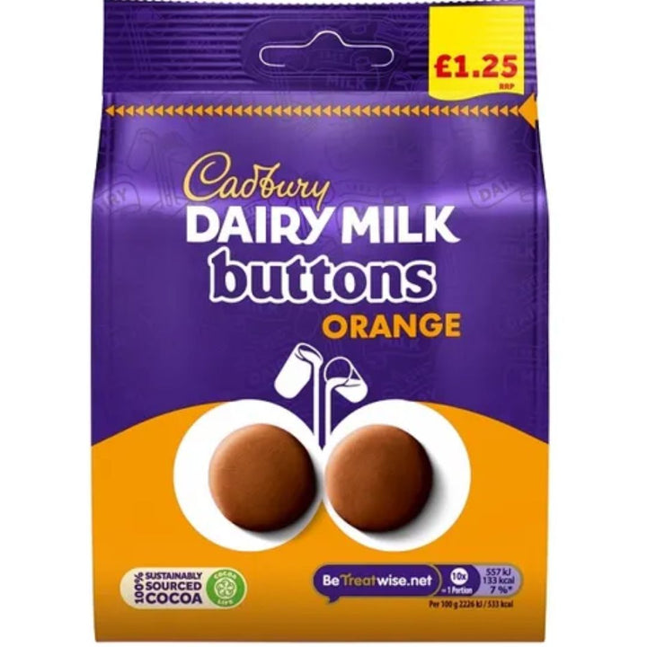 Cadbury Dairy Milk Orange Buttons Chocolate, 110g