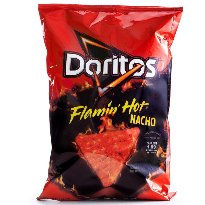 Doritos Flaming' Hot Nacho Tortilla Chips, 91.5g