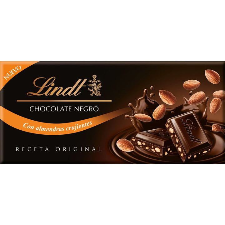 Lindt Original Recipe Dark Chocolate With Crunchy Almonds Tablet, 100g