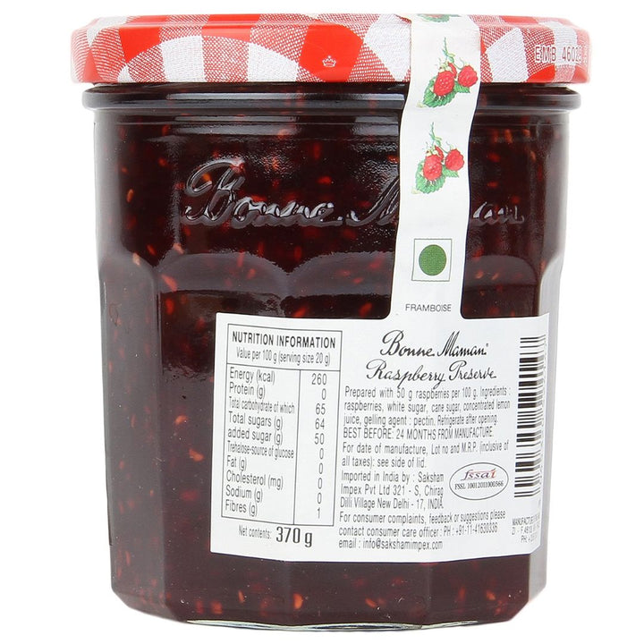 Bonne Maman Raspberry Preserve Jam, 370g