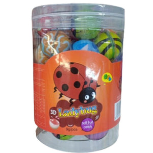 3D Ladybug Soft Fruit Candy, 30Pcs