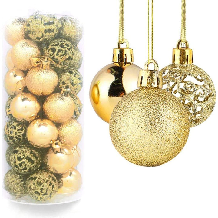 Sheen Christmas Ball Ornaments Decoration for Christmas Tree Decor (Golden), 4cm, 35Pc