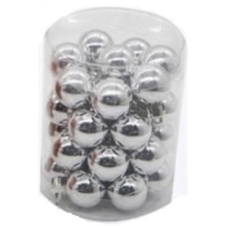 Christmas Tree Balls Ornaments, Silver, 2.5cm, 32Pc