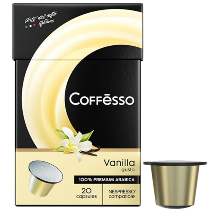 Coffesso Vanilla Coffee Capsules, 20 Capsules, Nespresso Compatible, 100g