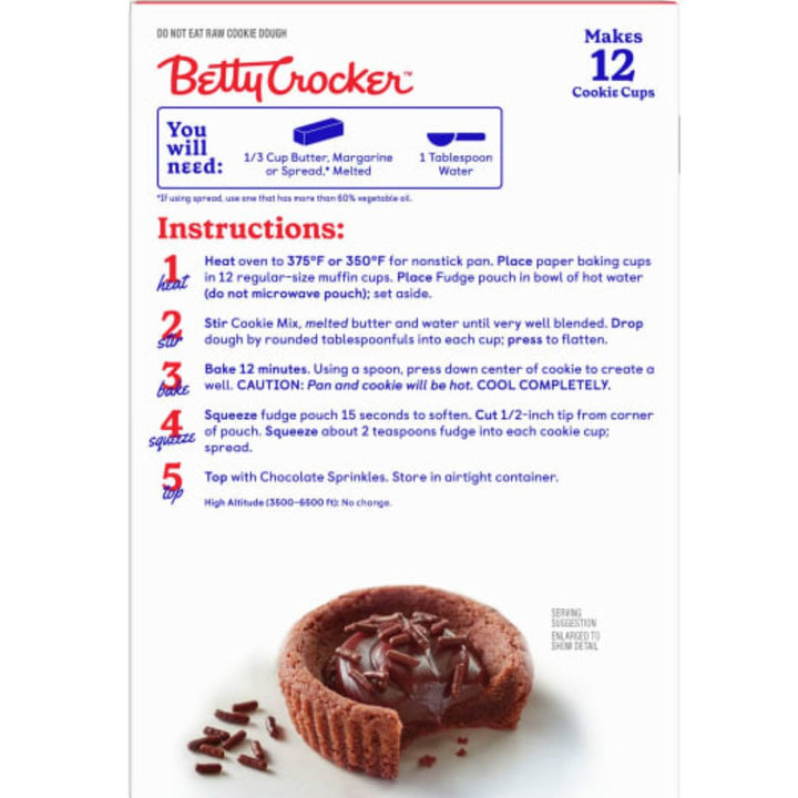 Betty Crocker Cookie Cups Kit Chocolate Fudge, 396g