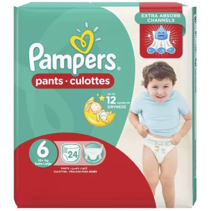 Pampers Baby Pants Diapers Extra Large Size 6, 16+Kg, 24 Diapers