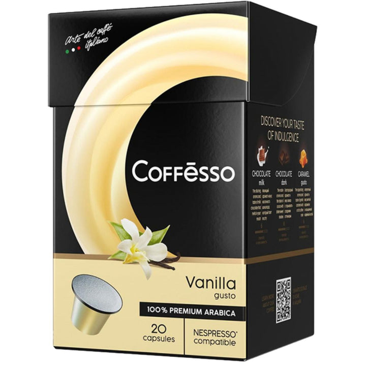 Coffesso Vanilla Coffee Capsules, 20 Capsules, Nespresso Compatible, 100g