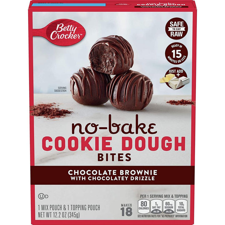 Betty Crocker Chocolate Brownie No Bake Cookie Dough Bites, 345g