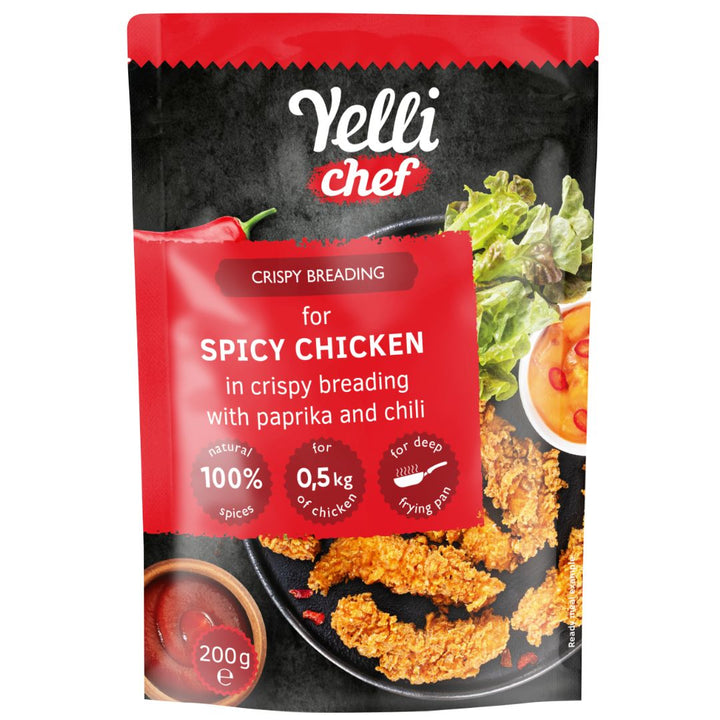 Yelli Chef Crispy Chicken Nuggets With Paprika & Chili, 200g