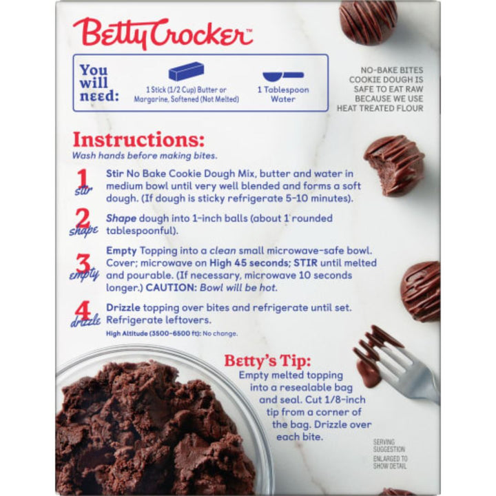 Betty Crocker Chocolate Brownie No Bake Cookie Dough Bites, 345g