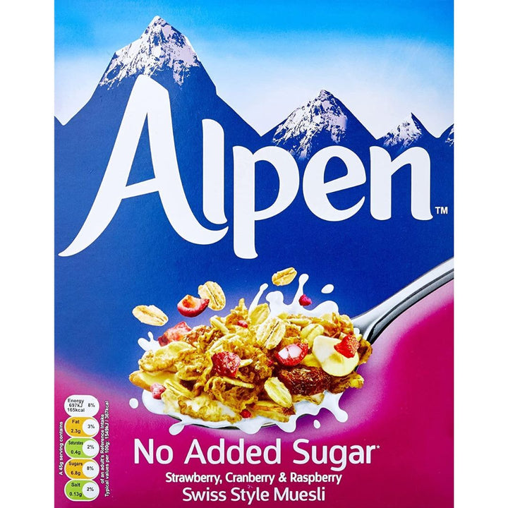 Alpen No Added Sugar Strawberry Cranberry And Raspberry Flavoured Muesli, 560g