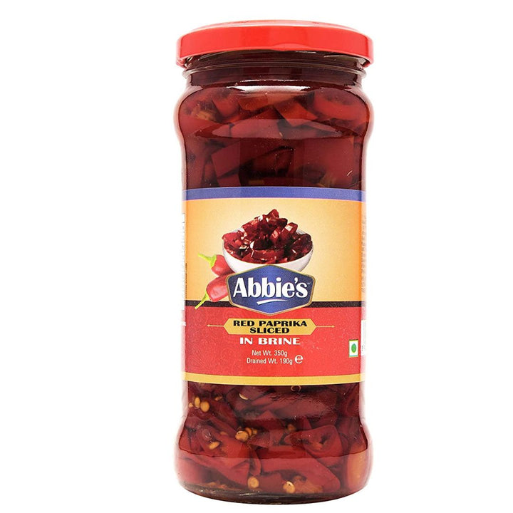 Abbie's Red Paprika Sliced In Brine, 350g